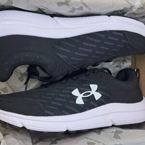 Under Armour Charged Assert 10 Mens 13 Black White Running Shoes New EY